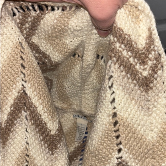 Lucky Brand Cream and Brown Chevron Cardigan - Picture 7 of 8